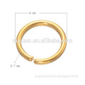 0.7*6mm Gold Plated Alloy Closed Jump Rings Charm Connector